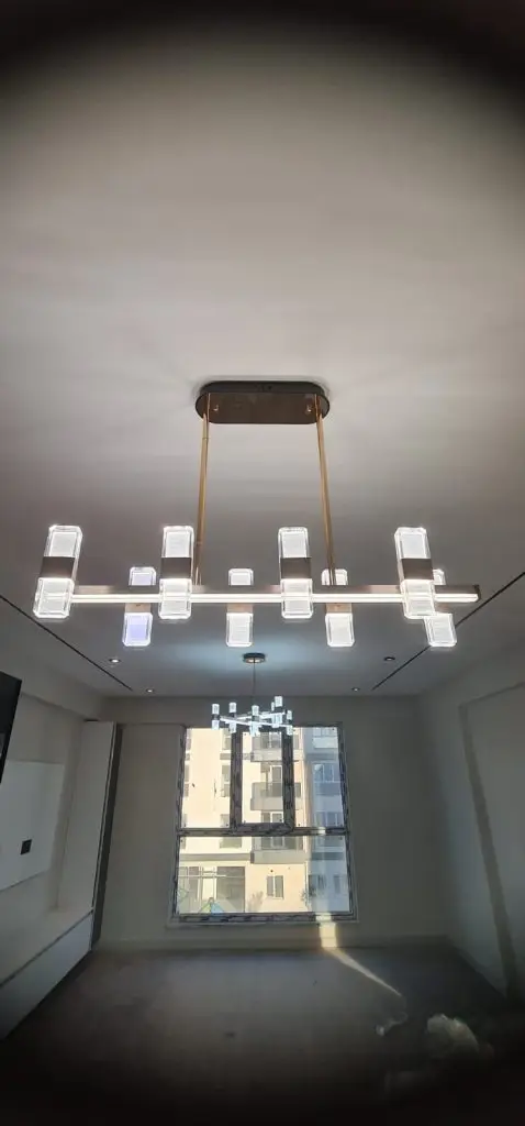 Modern Gold Lineer Kristal LED Sarkıt Avize