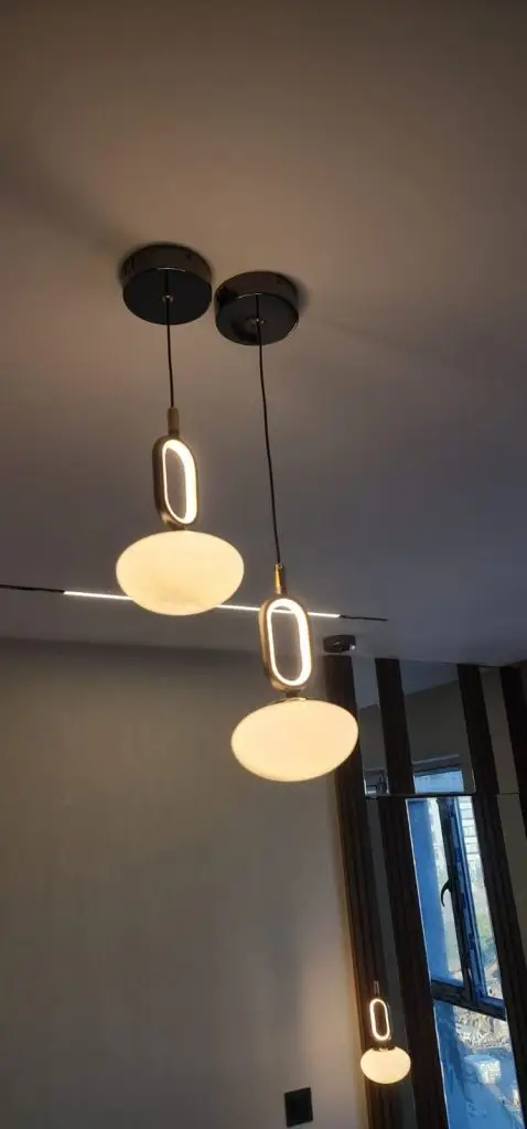 Modern Traverten Taşlı LED Sarkıt Avize