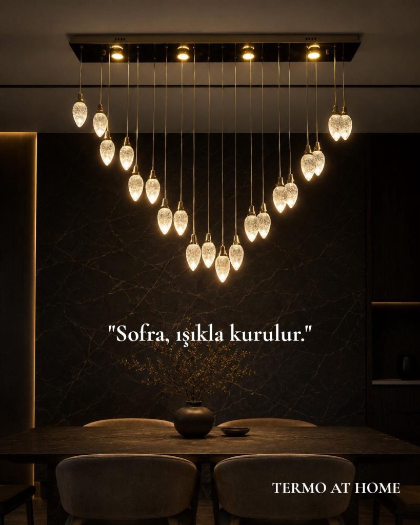Modern Gold Kristal Damla LED Sarkıt Avize